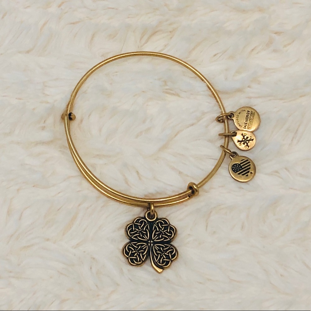 Alex and Ani Four-Leaf Clove Adjustable Bangle